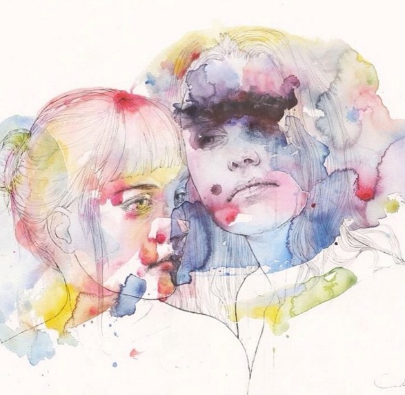 17 women watercolor paintings by agnes cecile