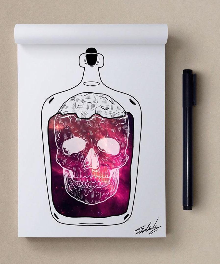 skull creative paintings by muhammed salah