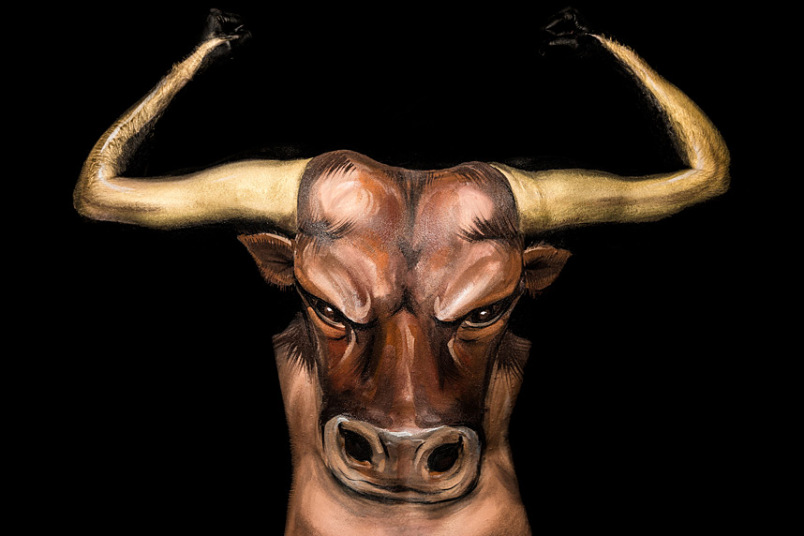 bull body painting art by emma fay
