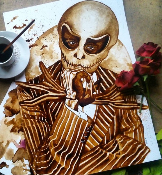 2 coffee art painting by nuriamarq