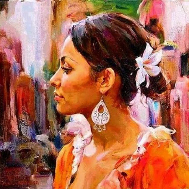 woman oil painting by garmash