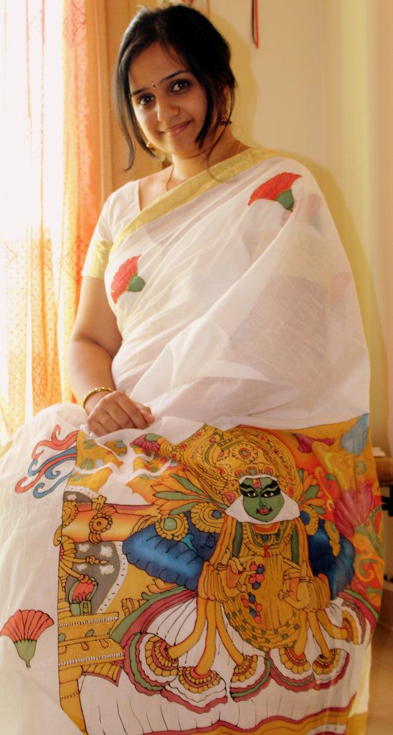 kathakali saree mural painting