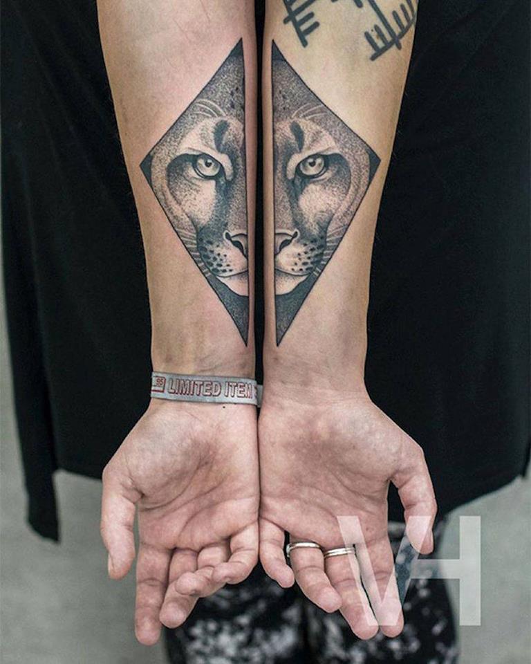 3 split animal hand tattoos by valentin hirsch