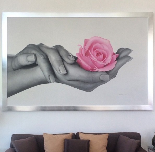 5 rose hyper realistic paintings by juan carlos