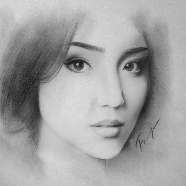 woman portrait pencil drawings by vita biryulina