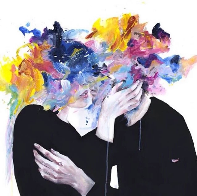 6 couple watercolor paintings by agnes cecile