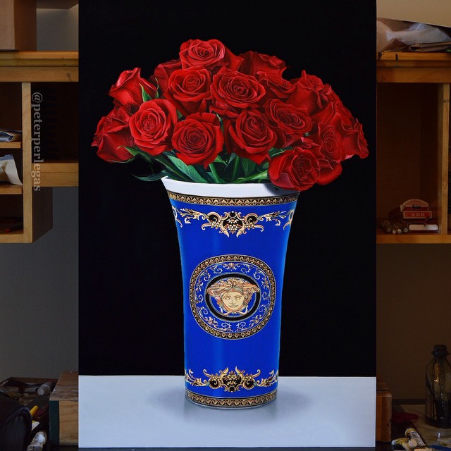 6 hyper realistic painting roses peter perlegas