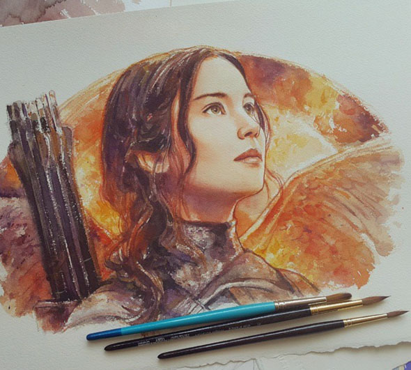 6 watercolor paintings by leow