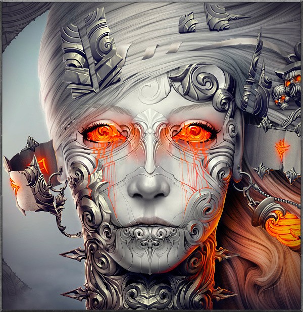 woman digital iluustration by alexander fedosov