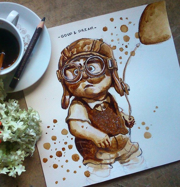 7 coffee art painting by nuriamarq