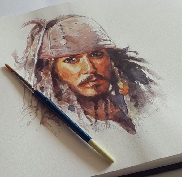 7 watercolor paintings by leow