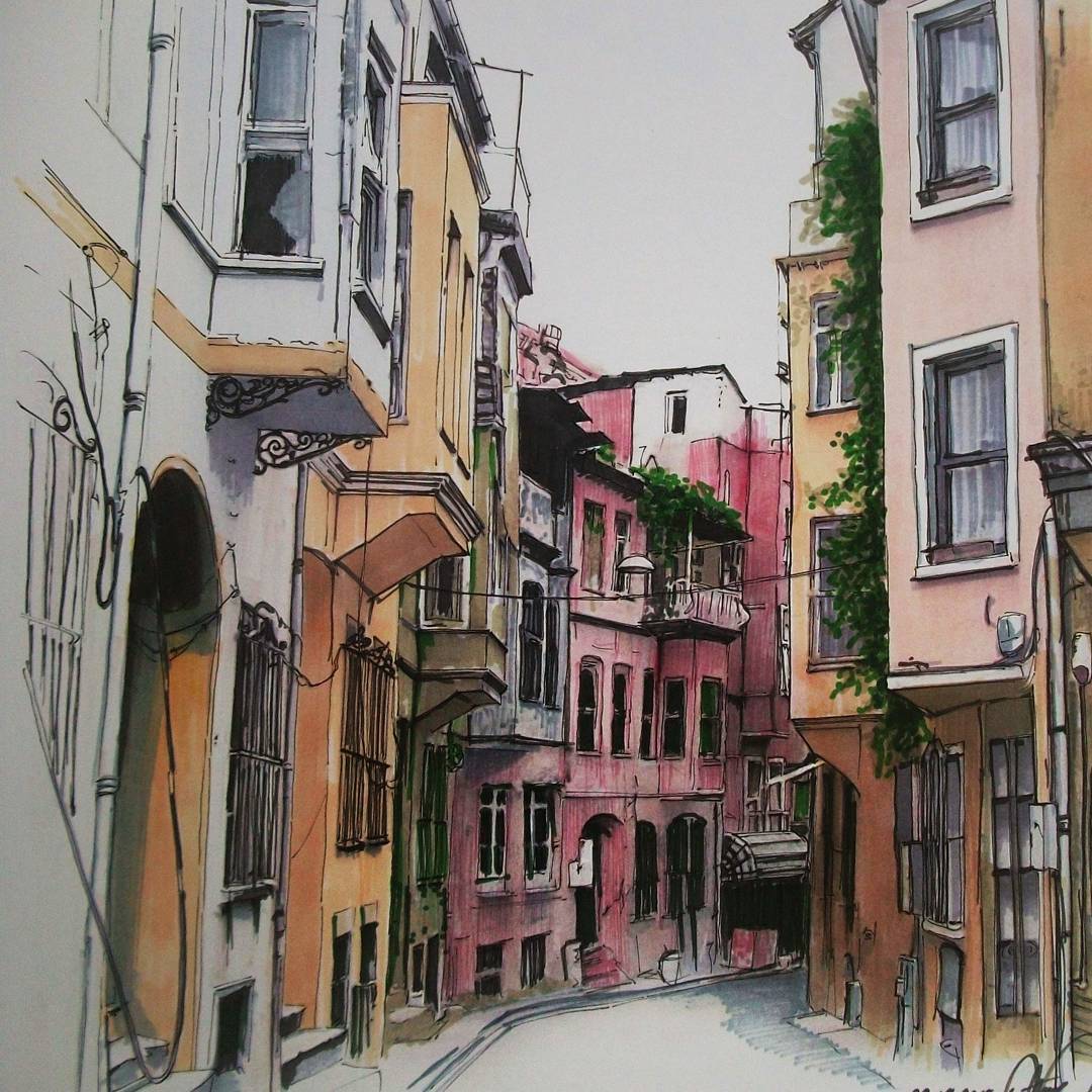 street realistic paintings by ayse bakir