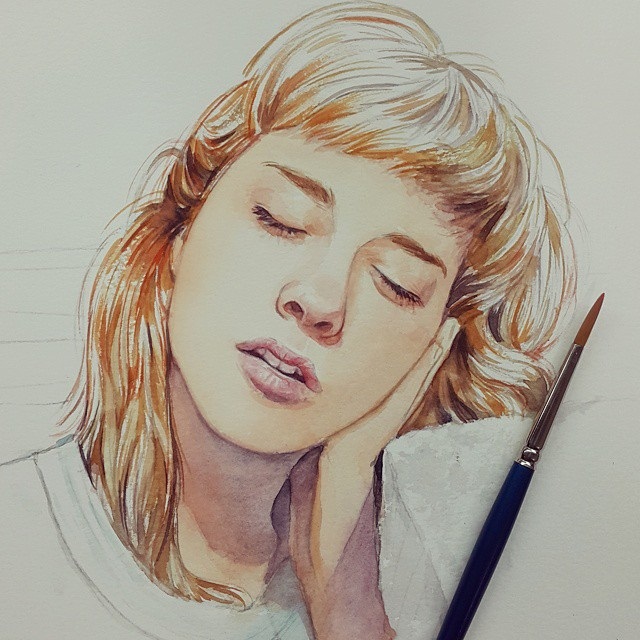 8 watercolor paintings by leow