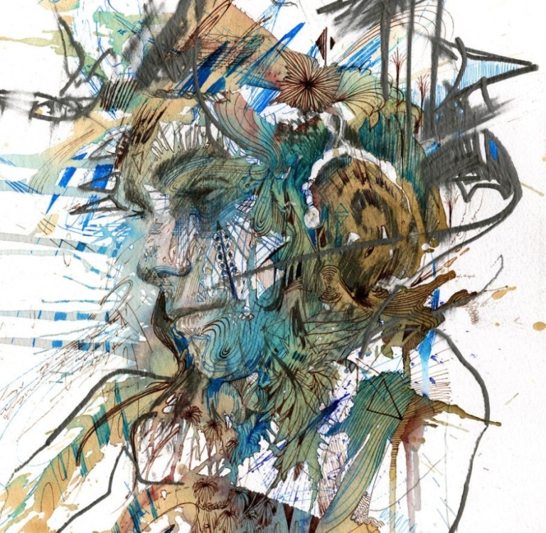 woman creative drawings by carne griffiths