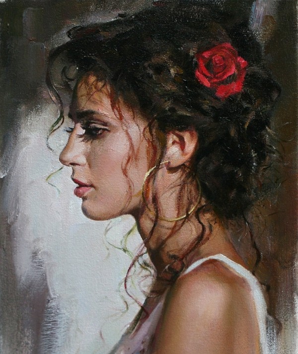 woman oil painting by garmash