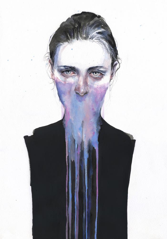 woman watercolor paintings by agnes cecile