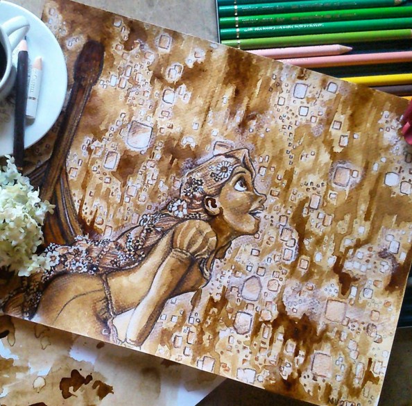coffee art painting by nuriamarq