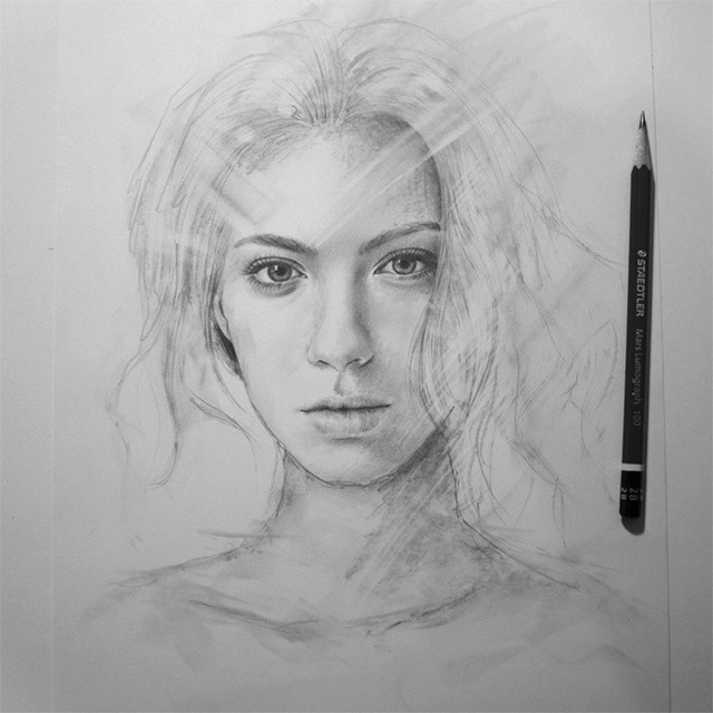9 woman pencil drawings by nicolaus ferry