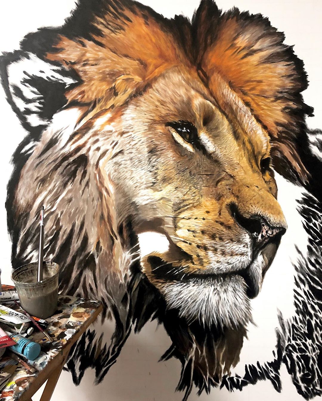 painting lion nick sider
