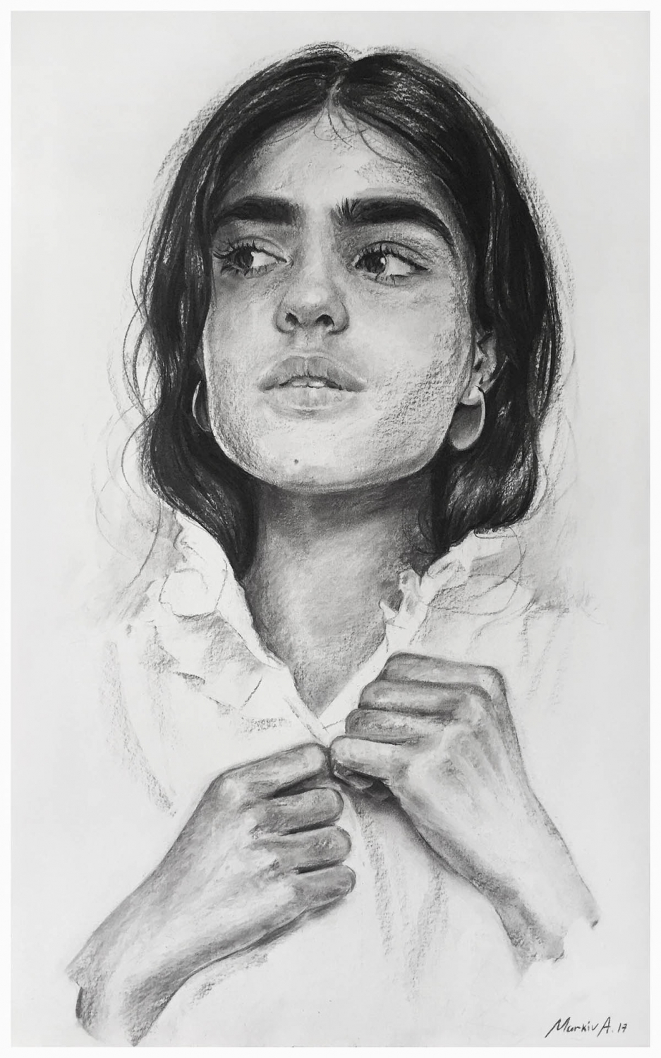 pencil drawing portrait woman natalia andriy markiv