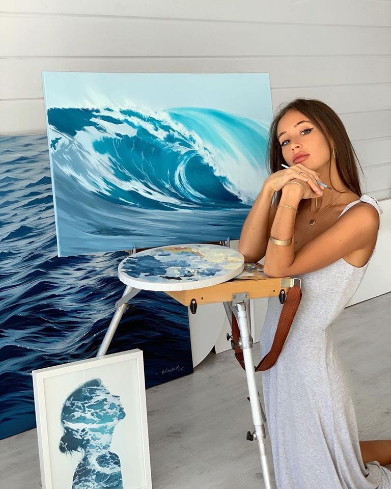 painting surf wave alena suleimanova