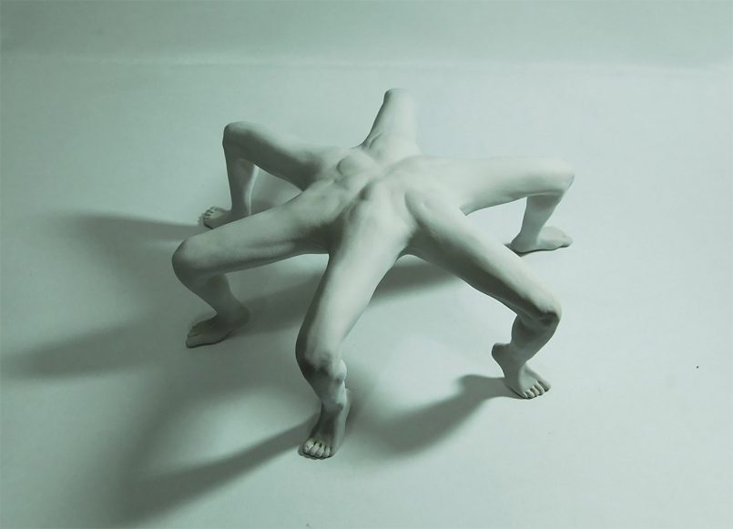 weird human sculpture legs by alessandro boezio