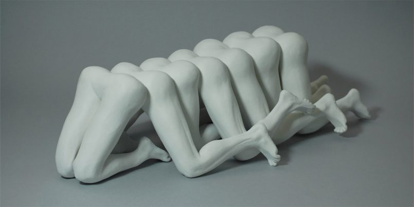 funny human sculpture legs by alessandro boezio