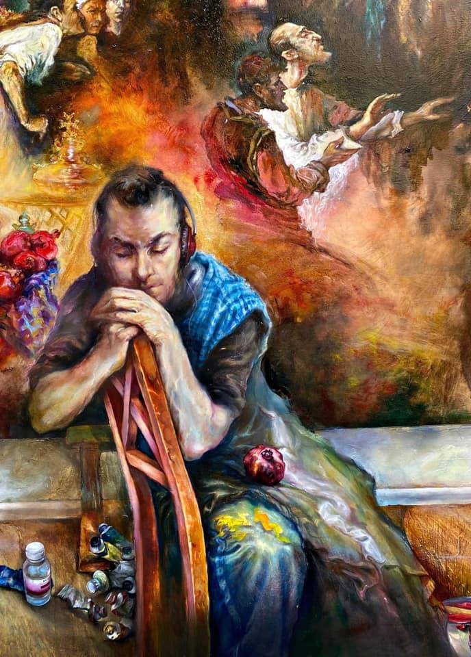 beautiful oil painting man by gor atabekyan art