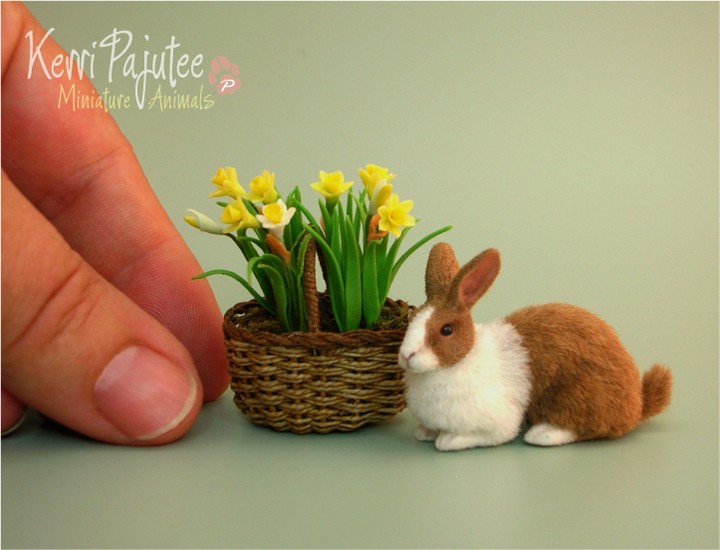 17 dutch rabbit miniature animal sculpture by kerri pajutee