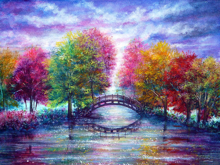 3 bridge colorful nature paintings by ann marie bone