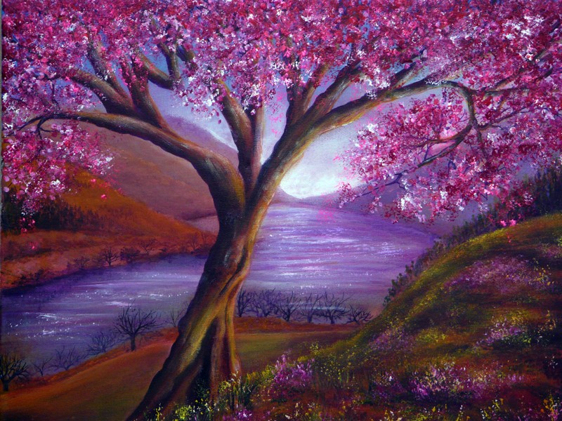 river colorful nature paintings by ann marie bone