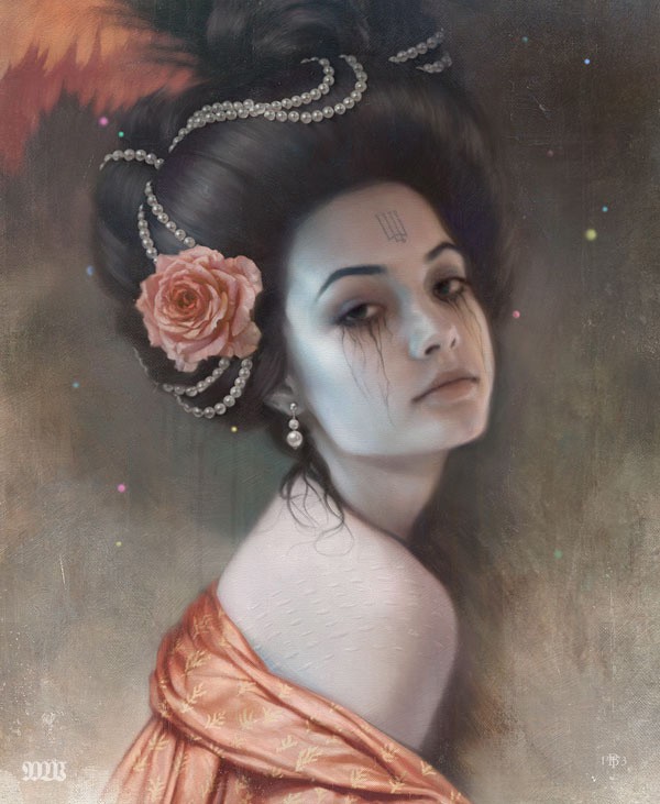 4 woman realistic paintings by tom bagshaw
