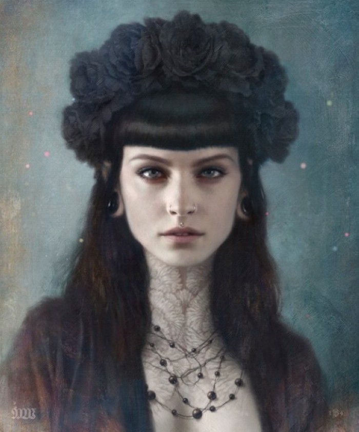 woman realistic paintings by tom bagshaw
