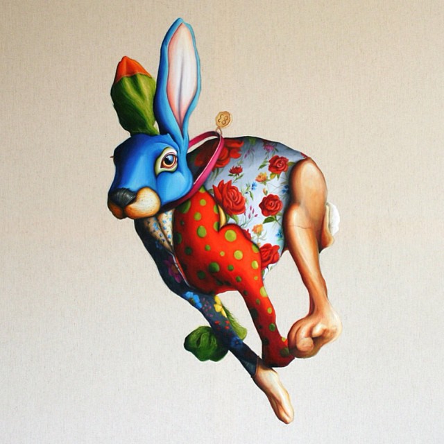 rabbit animal surreal paintins by ewa ponczuk kuziak