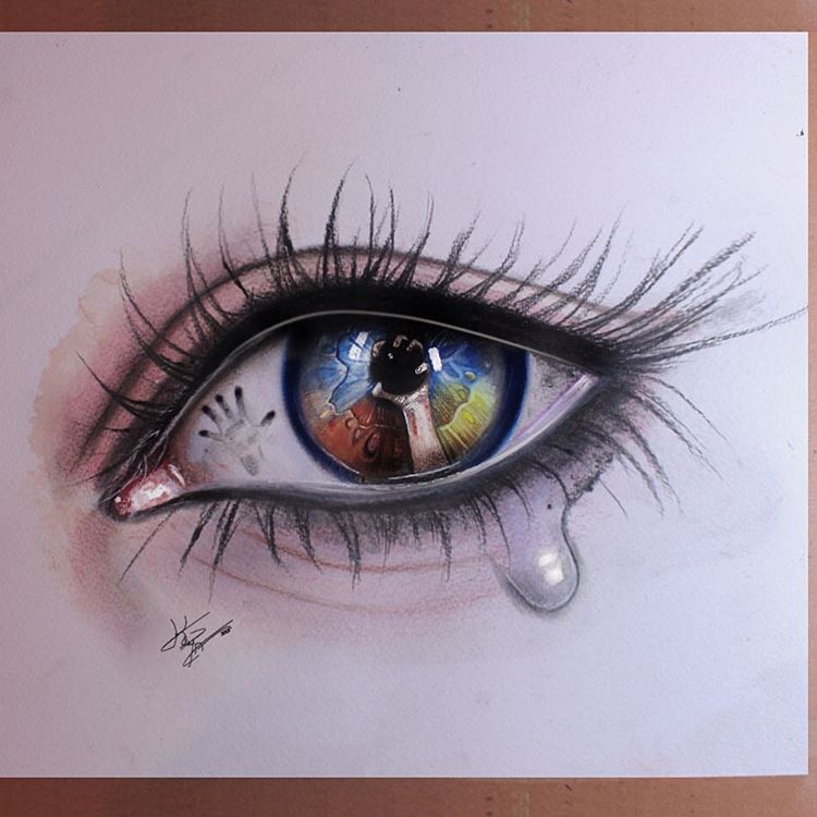 9 woman eye color pencil drawings by kayan artcisne