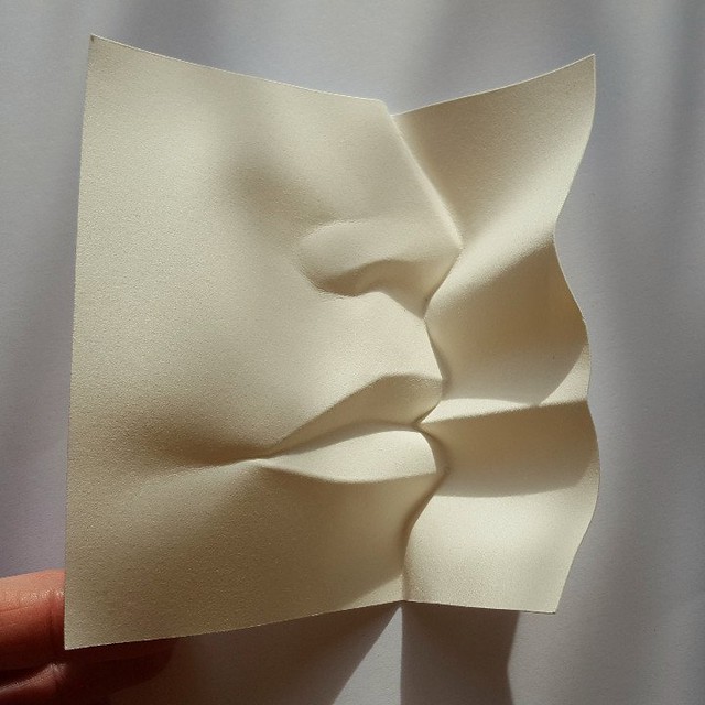 paper sculpture art faces polly verity