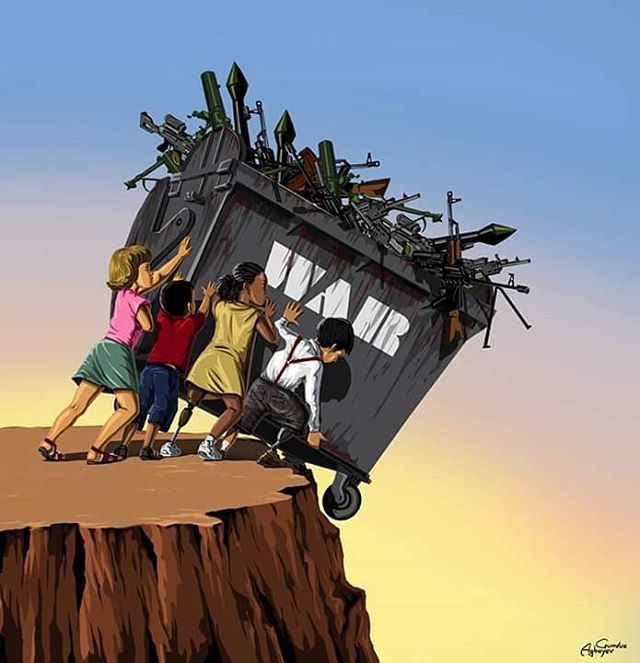 war peace creative digital illustration by gunduz aghayev