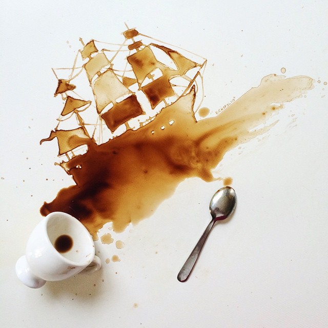 ship coffe art idea by giulia bernardelli