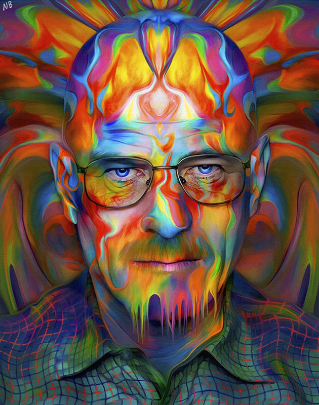 1 colorful painting walter white by nicky barkla