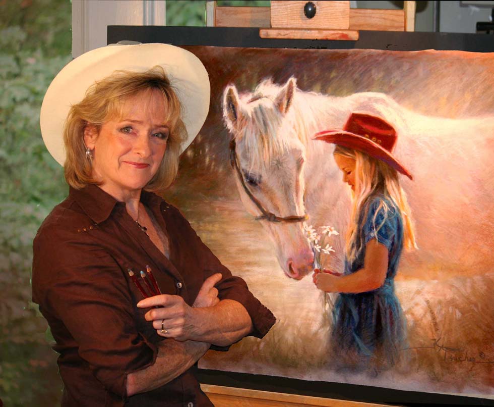 pastel painting horse by kathy fincher