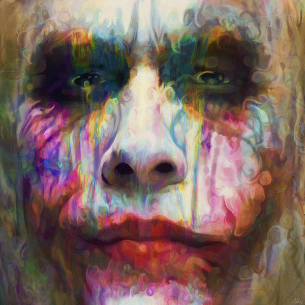 colorful painting joker by nicky barkla