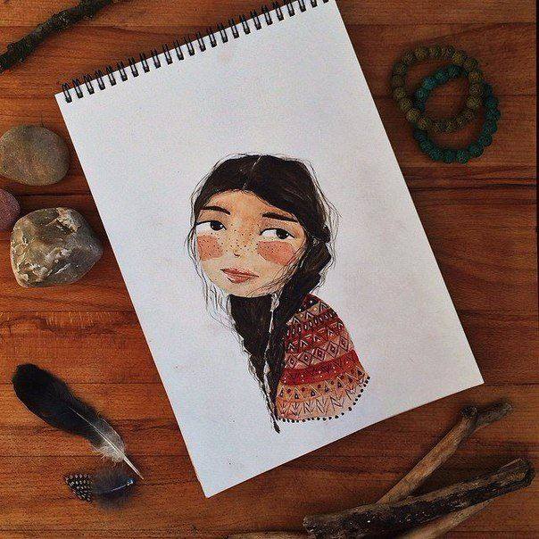 coffee artwork girl by nastya danilyuk