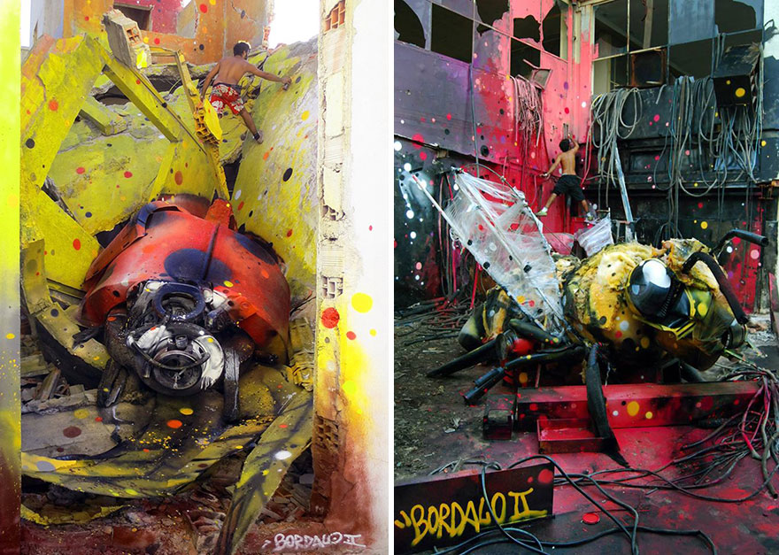 insects street art by bordalo