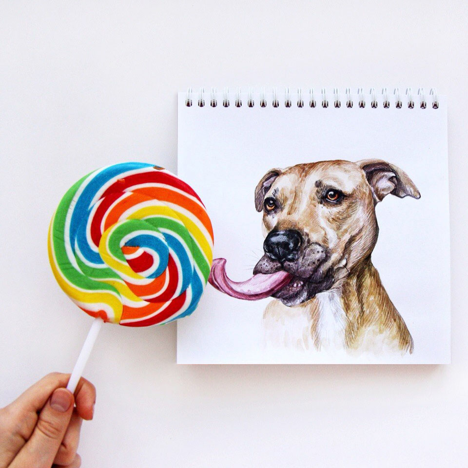 funny dog interactive drawing lick by valerie susik