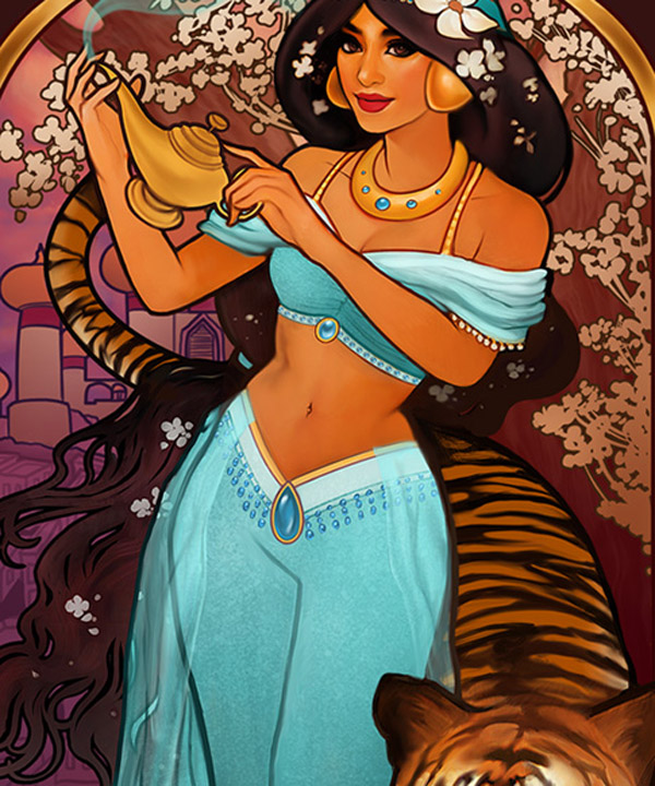 illustration art princess jasmine by megan lara
