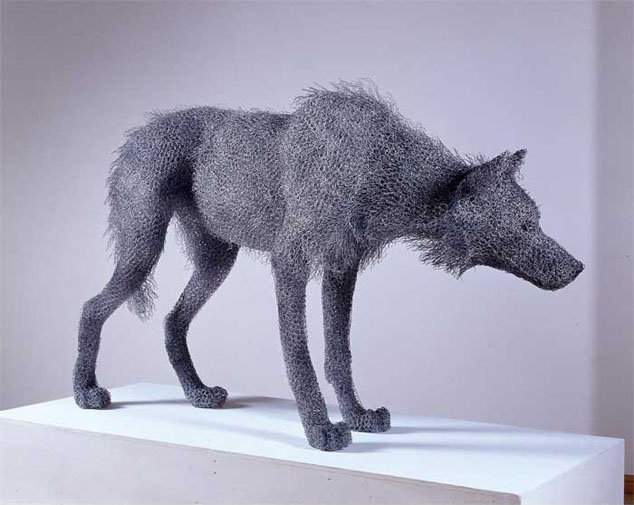 wire sculpture fox by kendra haste