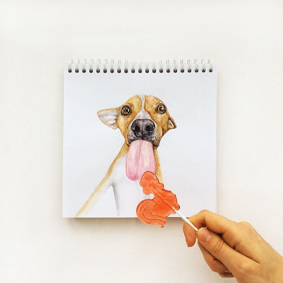 funny dog interactive drawing by valerie susik