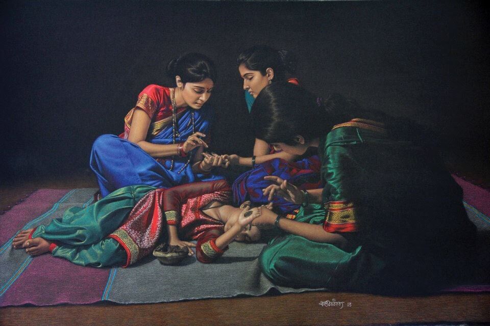 4 paintings by shri shashikant dhotre
