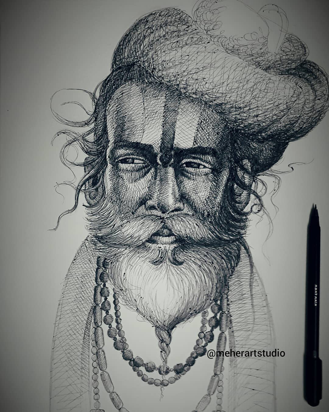 2 creative pen drawing swami premraj meher