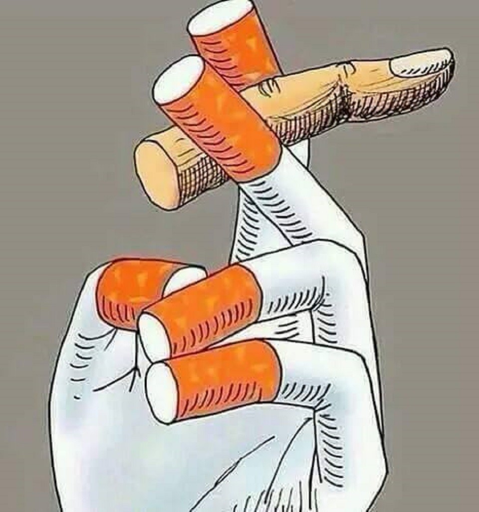 meaningful illustration satirical art smoking dangerous john holcroft